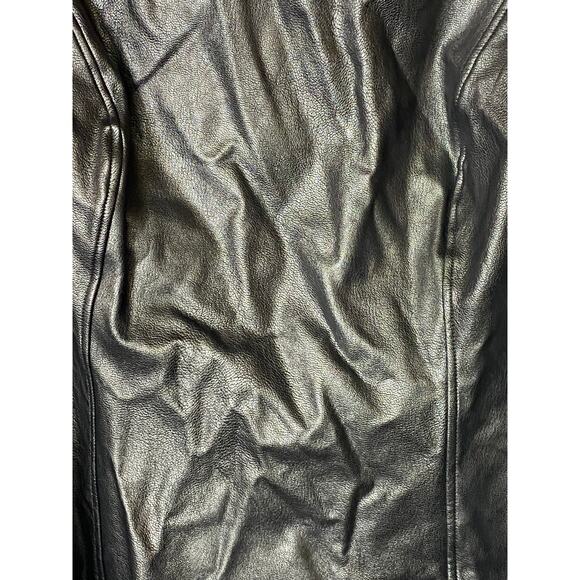 International Concept XXL Faux Leather Bodysuit Black Edgy Biker Baddie Moto New - Picture 6 of 11